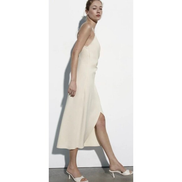 NWT Zara Sparkly Rhinestone Strap Slip Dress M - Picture 4 of 11